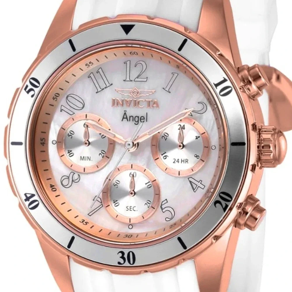 Invicta Angel Women's Watch - 40mm. Rose Gold. White